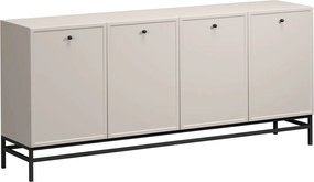 Komoda Lorini 200 cm czterodrzwiowa - kaszmir / czarne uchwyty / stelaż