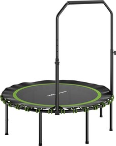 SPORTNOW Trampolina fitness z regulowanym uchwytem, Trampolina sportowa do użytku wewnątrz i na zewnątrz, Stal, Tworzywo sztuczne, Zielony