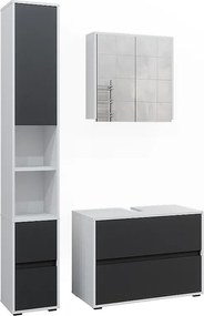 Zestaw mebli łazienkowych biały/antracyt 80x40x58 maltin
