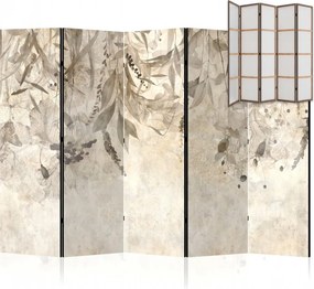 Parawan pokojowy 5-częściowy 225x172 Jednostronny dekoracyjny vintage romantyczny Beżowy Opadające Liście - Patyna