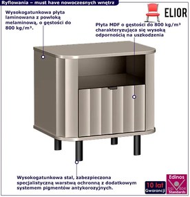 Szara szafka nocna ryflowana glina M6-W95