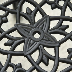 Outsunny Zestaw dla 2 Osób Zestaw Mebli Balkonowych 1 Stół+2 Krzesła Alu Czarny