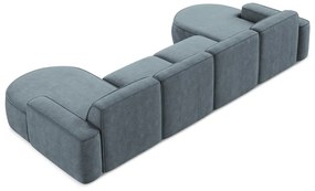 Szaroniebieski narożnik z tkaniny szenilowej (w kształcie litery U) Omao – Makamii
