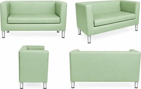 Sofa Monaco : Kolor nogi - Chrom, Kolor tkaniny - EKO-SKÓRA - 7D, Typ tkaniny - Eko-skóra , Wysokość nogi - 15 cm