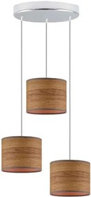 Żyrandol z trzema abażurami na chromowanym stelażu - L7-M27