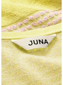 Żółto-różowy ręcznik kąpielowy z bawełny organicznej frotte 70x140 cm Check – JUNA