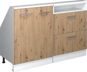 Zestaw szafek na dach skośny dąb rzemieślniczy/biały 120x46x81.6 rion