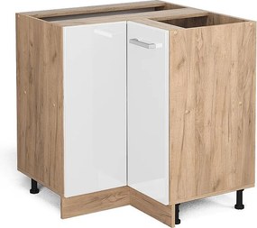Szafka narożna biały wysoki połysk 75.6x46x81.6 r-line