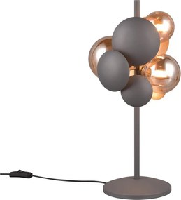 Lampa stołowa w szaro-złotym kolorze ze szklanym kloszem (wys. 50 cm) Bubble – Trio Select