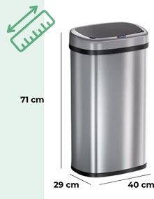 Kosz na śmieci DEUS z czujnikiem, 58 litrów, srebrna Jurhan