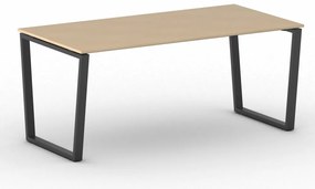 Biurko PRIMO IMPRESS, 180x90 cm, czarna podstawa, buk