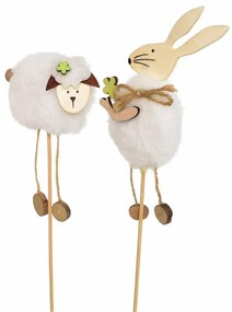 Zestaw ozdób do ciasta pluszowy królik i owieczka,2 szt., wys. 34 cm