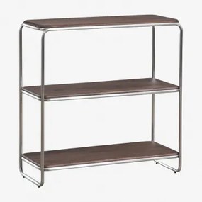 Regał Z Drewna Akacjowego I Stali Nierdzewnej Altrex Ciemny Akacjowy Brąz & ↑95 Cm - Sklum