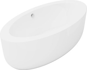 Wanna wolnostojąca owalna - 251 L - 185 x 90 x 58 cm - Biały - Akryl - MARMATI