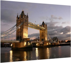 Obraz na szkle - Tower Bridge nocą (70x50 cm)