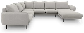 Jasnoszara sofa w kształcie litery U Cosmopolitan Design Vienna, lewostronna