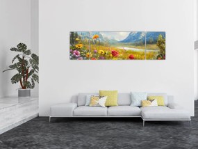 Obraz - Malowany krajobraz (170x50 cm)