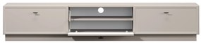 Szafka RTV Lorini 200 cm z szufladami - kaszmir / czarne uchwyty T-bar