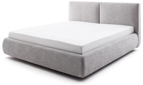 Szare tapicerowane łóżko dwuosobowe ze schowkiem i stelażem 180x200 cm Atesio – Meise Möbel