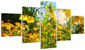 Obraz żółtych kwiatów (125x70 cm)