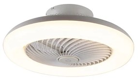 Biały Wentylator sufitowy z lampą 55,5 cm zLED, ściemnialny, zpilotem - ClimaDesignerski Oswietlenie wewnetrzne