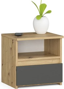 Szafka nocna dąb artisan + szary E7-L45