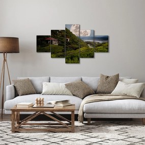 Obraz krajobrazu z księżycem (125x70 cm)