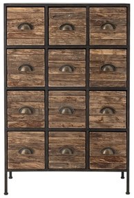 Czarno-brązowa metalowa komoda 60,5x92x33,5 cm Matteo – Bloomingville