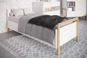 Łóżko dziecięce VICTOR 180x80 białe/dąb KOCOT KIDS