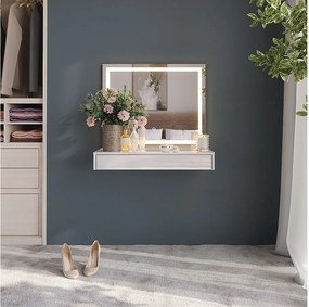 Stół toaletowy biały/biały wysoki połysk 80x50.1x76 sherry