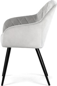 Zestaw 2 szarych krzeseł pikowanych - Caveroz