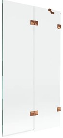 Mexen Lunar parawan nawannowy 2-skrzydłowy prawy 100 x 150 cm, transparent, różowe złoto - 897-100-100-60-00-P