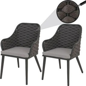 Krzesło ogrodowe MCW-O16 (zestaw 2 sztuk),  antracyt Poduszka jasnoszara