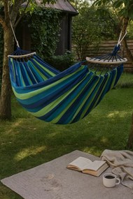 Dwuosobowy w paski hamak ogrodowy K0-K14