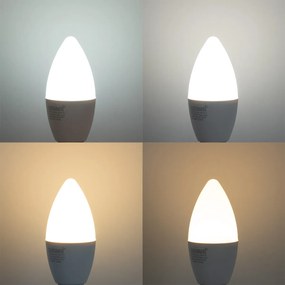 Zestaw 5 ściemnialnych żarówek LED E14 C37 Opal 4,9W 470 lm 2700-6500K