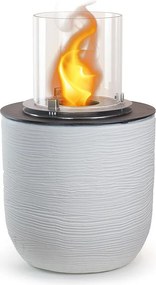 Kominek bioetanolowy RAFFAELLO Pearl White, wolnostojący, do użytku wewnątrz i na zewnątrz, śr. 35 x wys. 55 cm