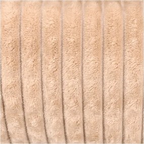 Koc w Kostkę beżowy 160x200cm Miękki Ciepły Wytłaczany do Domu Salonu pled