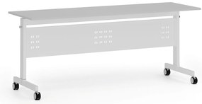 Mobilny stół PRIMO MOBI, 180x60 cm, biała podstawa, szary