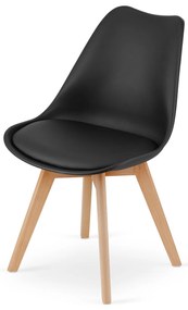 Stół NP 120x80 Artisan nogi czarne + 4 krzesła MARK czarne nogi naturalne