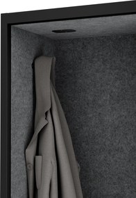 Kabina akustyczna SALLY MentalBox 1150 mm – antracytowy korpus, ciemnoszare siedzisko