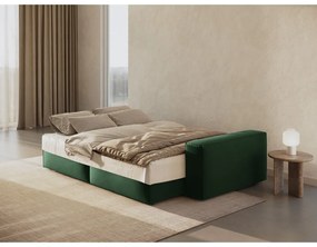 Ciemnozielona aksamitna rozkładana/ze schowkiem sofa 247 cm Jodie – Micadoni