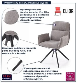Krzesło z obrotowym siedziskiem popielate C7-L95