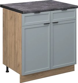 Szafka dolna do kuchni jasnoniebiesko-szary 80x60x82 fame-line