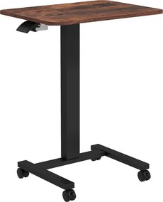 Vinsetto Pulpit Stojący, Biurko na Stojaka, Regulowane Wysokościowo, 4 Kółka, 65 cm x 48 cm x 108 cm, Brąz + Czarny