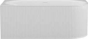 Wanna narożna ryflowana - 200 l - 150 x 75 x 58 cm - Biały mat - Akryl - Lewostronna - BARBORI