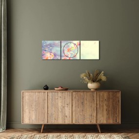Obraz - Listki w lodzie (z zegarem) (90x30 cm)