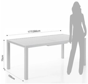 Aluminiowy stół ogrodowy 100x177 cm Nydri – Tomasucci