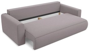 Lawendowa aksamitna rozkładana/ze schowkiem sofa 238 cm Kapua – Makamii