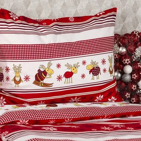 4Home Świąteczna pościel bawełniana Renifery, 160 x 200 cm, 70 x 80 cm