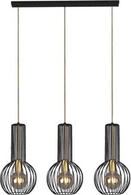 Czarno-złota loftowa lampa wisząca nad stół - 3X S135 L0-F74